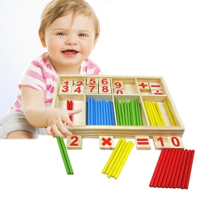 図は木のおもちゃのMontessoriの教育子供のギフトのカウントを妨げる