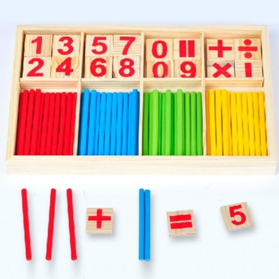 図は木のおもちゃのMontessoriの教育子供のギフトのカウントを妨げる