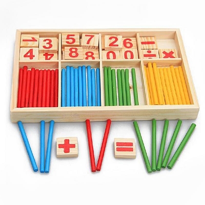 図は木のおもちゃのMontessoriの教育子供のギフトのカウントを妨げる