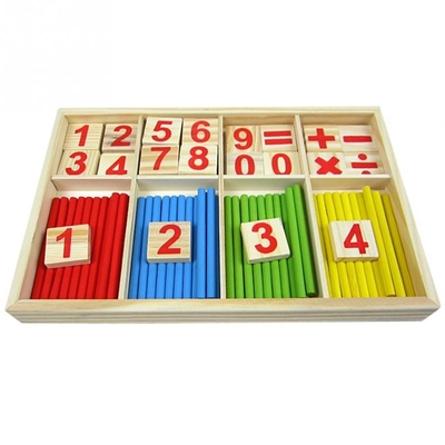 図は木のおもちゃのMontessoriの教育子供のギフトのカウントを妨げる