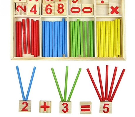図は木のおもちゃのMontessoriの教育子供のギフトのカウントを妨げる