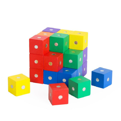 木教育正方形の立方体の虹の磁気ブロック10pc 2X2X2cm