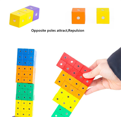 木教育正方形の立方体の虹の磁気ブロック10pc 2X2X2cm