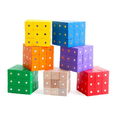木教育正方形の立方体の虹の磁気ブロック10pc 2X2X2cm