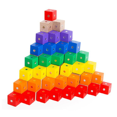 木教育正方形の立方体の虹の磁気ブロック10pc 2X2X2cm