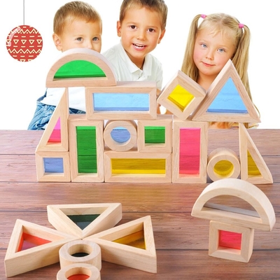 子供のギフトのためのアクリルの教育24pcs虹のブロック