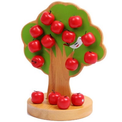りんごの木の子供のための木のMontessoriの赤ん坊のおもちゃは教育フルーツを選ぶ