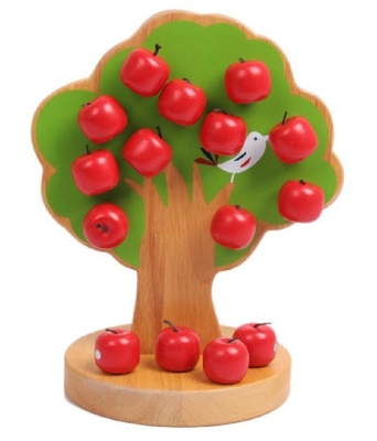 りんごの木の子供のための木のMontessoriの赤ん坊のおもちゃは教育フルーツを選ぶ
