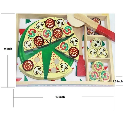 64 PCは演劇子供の食糧調理のための木ピザおもちゃのふりをする