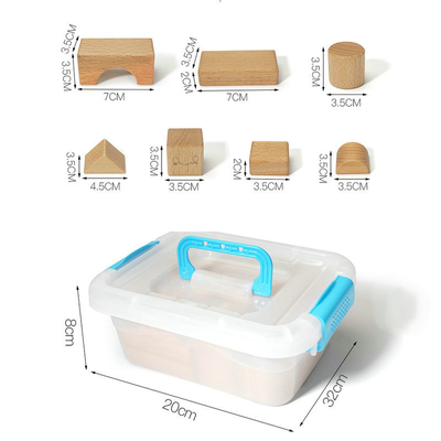 20pcsブナのBurlywoodの教育を学んでいる木のブロックのおもちゃ自然なMontessori