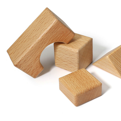 20pcsブナのBurlywoodの教育を学んでいる木のブロックのおもちゃ自然なMontessori