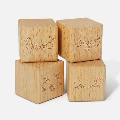 20pcsブナのBurlywoodの教育を学んでいる木のブロックのおもちゃ自然なMontessori