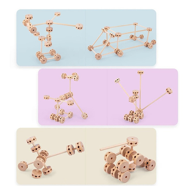 3D構造物の城砦木のBulidingは教育Montessoriを集めるためにDiyを妨げる