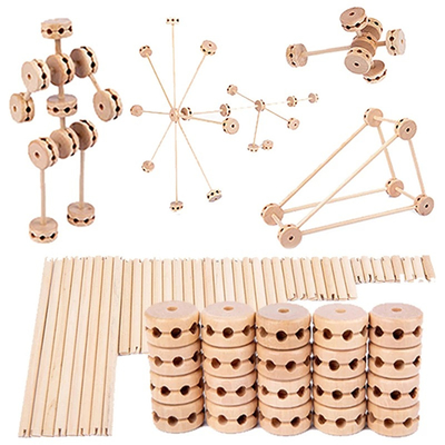 3D構造物の城砦木のBulidingは教育Montessoriを集めるためにDiyを妨げる