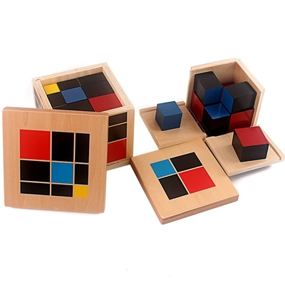 Montessoriの算術代数二項立方体の三名法の立方体の木のおもちゃ