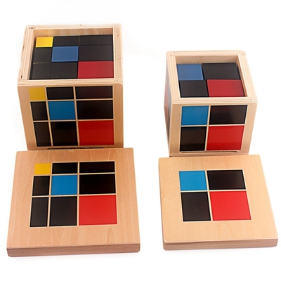 Montessoriの算術代数二項立方体の三名法の立方体の木のおもちゃ