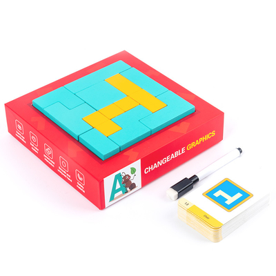 子供の木のおもちゃはジグソー パズルの創造性のタングラムMontessoriを模造する