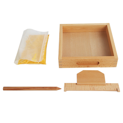 教育おもちゃを教える砂絵画箱のMontessoriのスピーチ