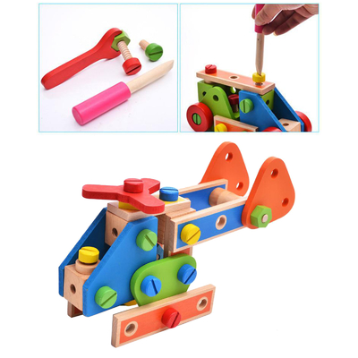 Montessoriの木のブロックのナットはナットねじおもちゃの女の子の男の子のギフトをもてあそぶ