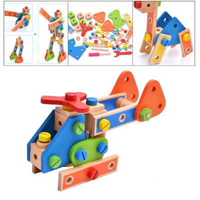 Montessoriの木のブロックのナットはナットねじおもちゃの女の子の男の子のギフトをもてあそぶ