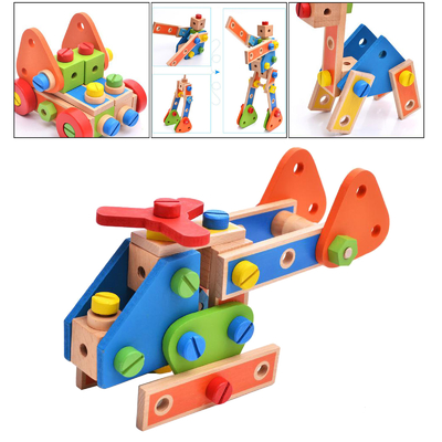 Montessoriの木のブロックのナットはナットねじおもちゃの女の子の男の子のギフトをもてあそぶ