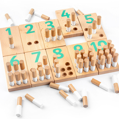 釘板1.6子供のデジタル認知を学ぶ木のMontessoriデジタル