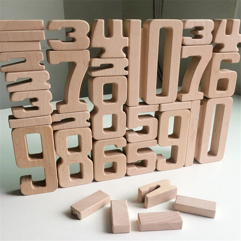 標数構成は数学のデジタルおもちゃの赤ん坊のバランスのブロックのJengaの木のおもちゃのMontessoriの教育自然な木製のおもちゃfoを妨げる