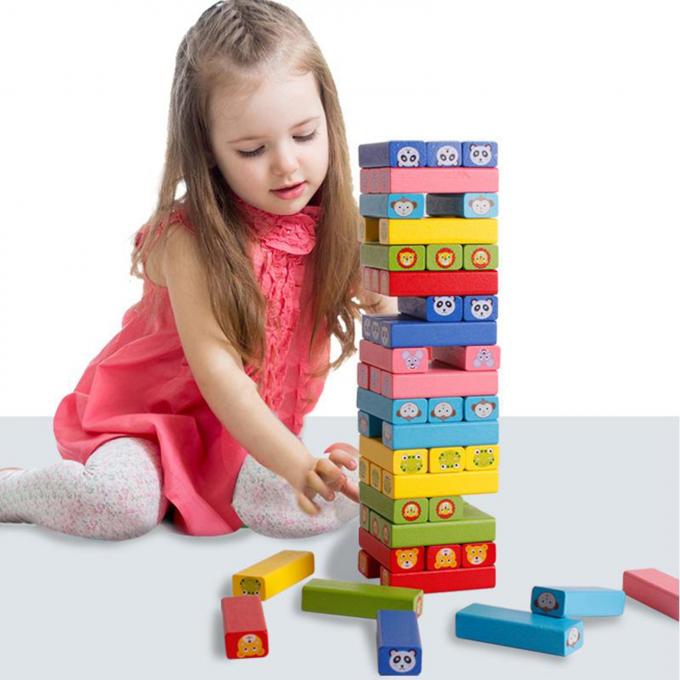 ブロックを積み重ねるおかしい木タワーの堅材のドミノは子供の子供のギフトのためのMontessoriの教育ゲームをもてあそぶ
