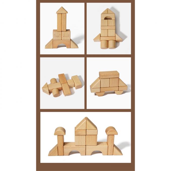 純木の積み重ねのブロックのおもちゃは子供の子供のための認知DIYの版れんがのキットを形づける